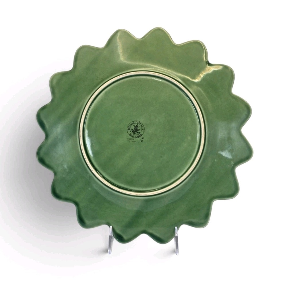 Bordallo Pinheiro Lemon Leaf 13" Charger Plate Chop Platter Portugal Majolica - Picture 7 of 8